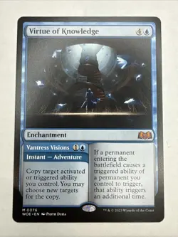 MTG Virtue of Knowledge Wilds of Eldraine Regular Card NM-Mint Condition - Image 1