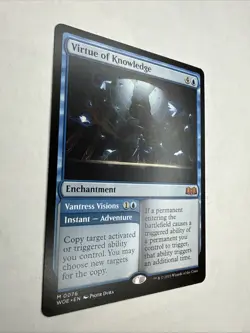 MTG Virtue of Knowledge Wilds of Eldraine Regular Card NM-Mint Condition - Image 2
