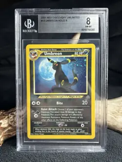 2001 POKEMON NEO DISCOVERY #13 UMBREON-HOLO BGS 8 - Image 1