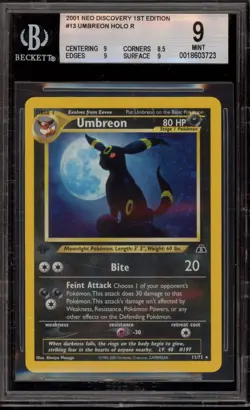 Pokemon Umbreon Neo Discovery 1st Edition Holo Rare #13 BGS 9 Mint - Image 1