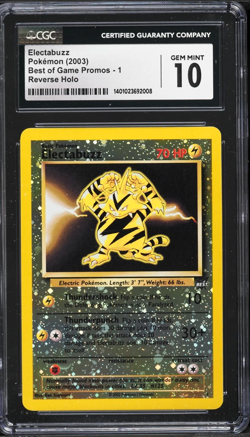 CGC 10 Electabuzz Reverse Holo Best Of Game Promo 2003 Pokemon Card #1 - Image 1