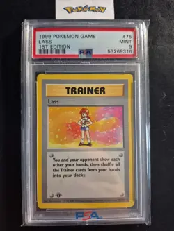 First Edition 1999 Pokemon Base Set 75/102 Lass PSA Mint 9 - Image 1