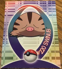 2001 Topps Pokemon Johto Series 1 Sticker Chase #220 Swinub 52 of 62 Glossy NM - Image 1