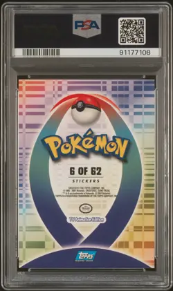 2001 TOPPS POKEMON JOHTO SERIES 1 STICKER CARDS #6 TYPHLOSION SERIES 1 PSA 10 - Image 2