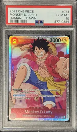 ONE PIECE ROMANCE DAWN OP01-024 MONKEY D. LUFFY PSA 10 GEM MINT #87710384 - Image 1