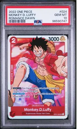 2022 One Piece - Romance Dawn - Monkey D Luffy OP01-024 🔥 PSA 10 GEM MINT - Image 1