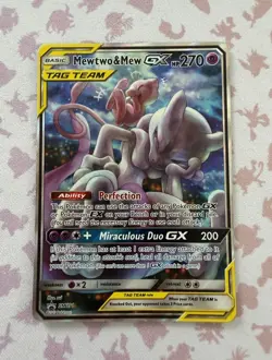 Mewtwo & Mew GX SM191 Tag Team Alt Art Black Star Promo Pokemon Card TCG - Image 1