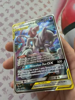 Mewtwo & Mew GX SM191 Tag Team Alt Art Black Star Promo Pokemon Card TCG - Image 2