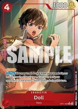 Doll (Alt Art) OP11-008 R Fist of Divine Speed ONE PIECE Card Game English - Image 1