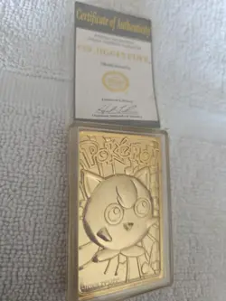 Vintage 1999 Burger King Pokemon 23K Gold Plated Trading Card Jiggly Puff - Image 1