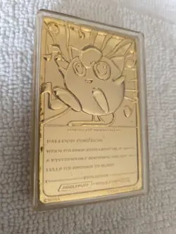 Vintage 1999 Burger King Pokemon 23K Gold Plated Trading Card Jiggly Puff - Image 3