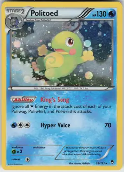 Played Holo Politoed - (Cosmos Holo) 018/111 Miscellaneous Cards & Products Prom - Image 1