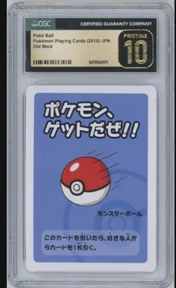 CGC Pristine 10 Pokemon Old Maid Poke Ball 2019 Japan Playing Card - Image 1