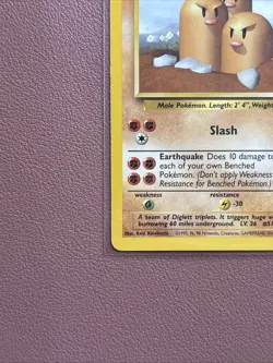Pokemon TCG Dugtrio Base Set Unlimited Rare Card 19/102 NM / LP Condition - Image 5