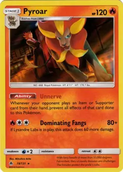 2x (SM06-019) Pyroar (Rare Holo) Pokemon Forbidden Light Card # 19 - Image 1