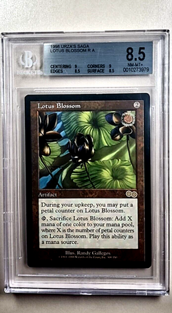 1998 MTG Magic the Gathering Urza's Saga Lotus Blossom Rare BGS 8.5 NM-MT+ - Image 1