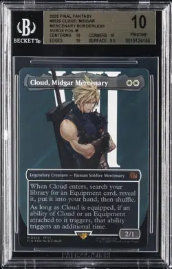 2025 MTG FINAL FANTASY BORDERLESS SURGE FOIL #0520 CLOUD BGS 10 - Image 1