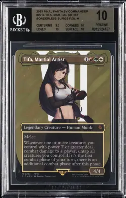 2025 MTG FINAL FANTASY BORDERLESS SURGE FOIL #0214 TIFA, MARTIAL ARTIST BGS 10 - Image 1