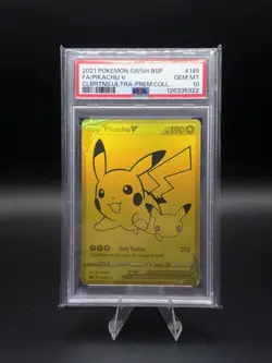 2021 Pokemon Celebrations Ultra Premium Collection Gold Pikachu V 145 PSA 10 - Image 1