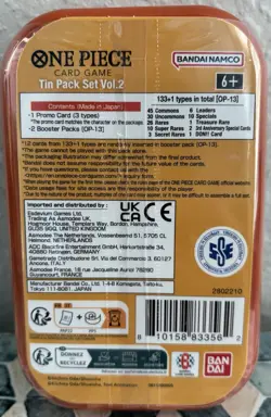 PORTGAS D. ACE ONE PIECE TCG TIN PACK SET VOLUME 2 FACTORY SEALED OP-13 W/PROMO - Image 2