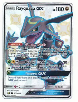 RAYQUAZA GX 2019 POKEMON TCG HIDDEN FATES ALTERNATE ART SHINY #177A/168 MINT - Image 1