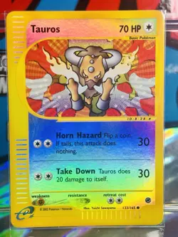Pokemon Tauros 133/165 Expedition Base Set Reverse Holo LP Never Played- Mint - Image 1
