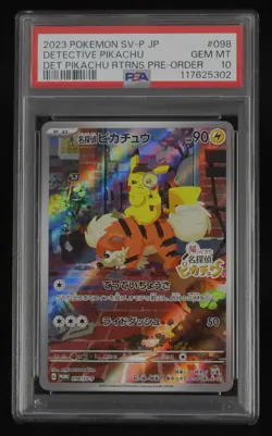 PSA 10 Pokemon Card Detective Pikachu 098/SV-P Japanese Returns Pre-Order Promo - Image 1