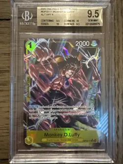 BGS 9.5 One Piece OP10-111 R* Monkey.D.Luffy Alt Art -English-Royal Blood-Graded - Image 1