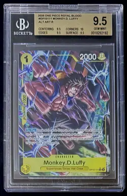 BGS 9.5 One Piece OP10-111 R* Monkey.D.Luffy Alt Art -English-Royal Blood-Graded - Image 1