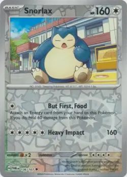 Snorlax 136/167 Reverse Holo TWM Twilight Masquerade Pokemon Card NM - Image 1