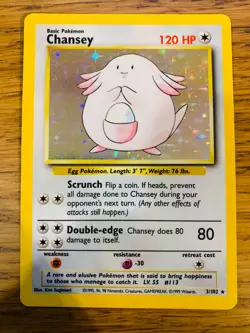 Chansey (3/102) Holo Base Set Pokemon Card! FAST & FREE P&P! - Image 1