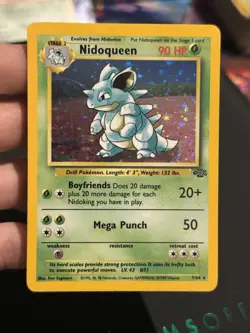 Nidoqueen Holo Rare Jungle Set - 7/64 Pokemon Card 1999 LP Excellent - Image 2