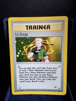 Pokemon TCG Lt. Surge 17/132 Gym Challenge Holo English Near Mint Vintage 2000 - Image 1