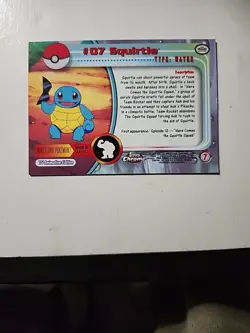 SQUIRTLE #07 - 2000 Topps Chrome Pokemon CARD - Chrome - NEAR MINT - Image 2