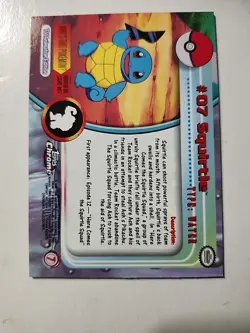 SQUIRTLE #07 - 2000 Topps Chrome Pokemon CARD - Chrome - NEAR MINT - Image 3