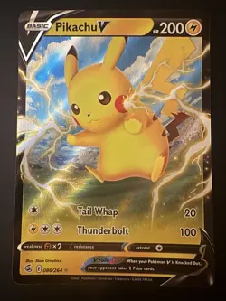 Pokemon Pikachu V 86/264 Fusion Strike Holo Ultra Rare NM - Image 3