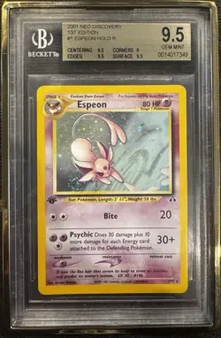 Pokemon Espeon #1 Neo Discovery 1st Edition BGS 9.5 Gem Mint - Image 1