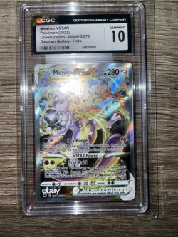 Pokemon TCG Mewtwo VSTAR GG44/GG70 Crown Zenith Holo Ultra Rare 2023 CGC 10 - Image 3