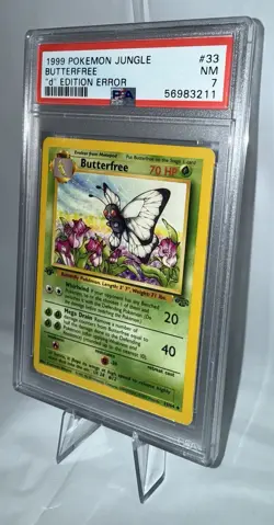 1999 Pokemon Jungle Butterfree #33 “d” Edition Error - PSA 7 NM - Image 3