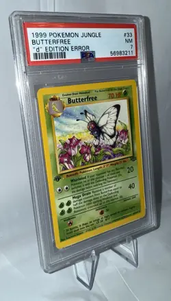 1999 Pokemon Jungle Butterfree #33 “d” Edition Error - PSA 7 NM - Image 4