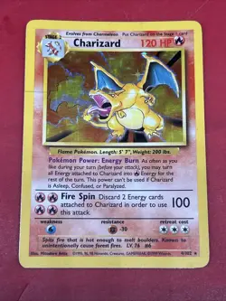 Pokemon TCG Base Set Charizard 4/102 Holo - Image 1