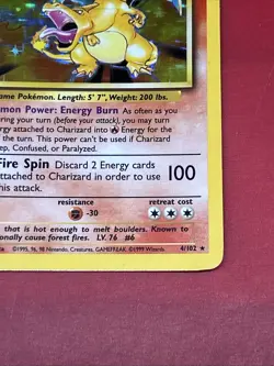 Pokemon TCG Base Set Charizard 4/102 Holo - Image 5