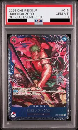 PSA 10 Zoro ST21-015 Flagship Battle 2025 Top 8 Prize ONE PIECE Card Japanese - Image 1