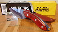 NIB FB BUCK KNIFE 196 RWS MINI ALPHA BOS CPM154 BLADE ROSEWOOD HANDLE SHEATH USA - Image 1
