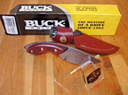 NIB FB BUCK KNIFE 196 RWS MINI ALPHA BOS CPM154 BLADE ROSEWOOD HANDLE SHEATH USA - Image 4