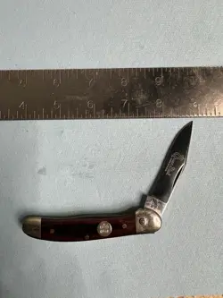 Queen Steel Button Lock Pocket Knife with beautiful wood handle - Image 1