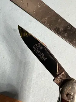 Queen Steel Button Lock Pocket Knife with beautiful wood handle - Image 3