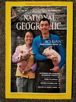 National Geographic magazine September 1985 With Map of Central Plaines, Kansas - Image 1