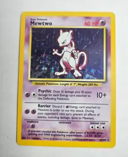 Pokemon TCG - Mewtwo 10/102 Base Set Holo Rare WOTC 1999 LP- - Image 2
