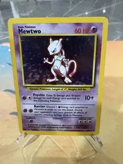Pokemon TCG - Mewtwo 10/102 Base Set Holo Rare WOTC 1999 - Image 1